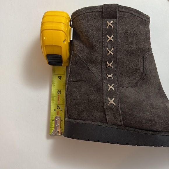 SUNDANCE hidden platform suede faux fur lined booties - Picture 8 of 8